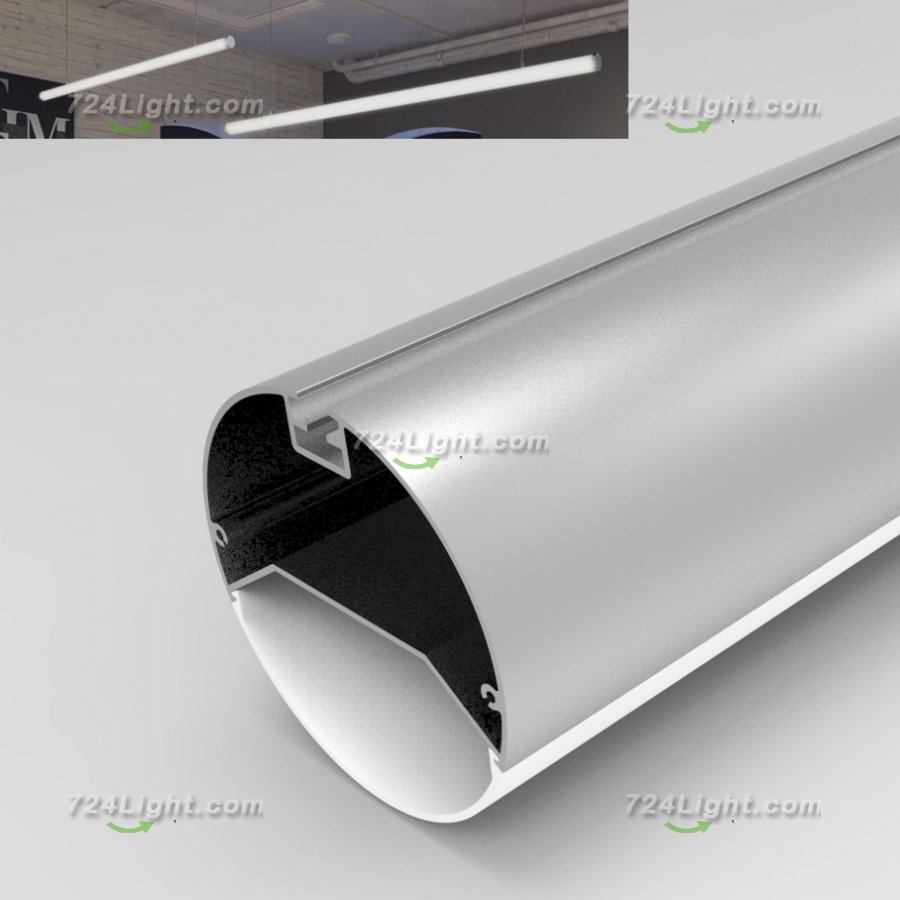 3 meter 118.1\" 2.5inch Newest Suspended Tube Light LED Profile Diameter 63mm 1meter Tube lighting Profile