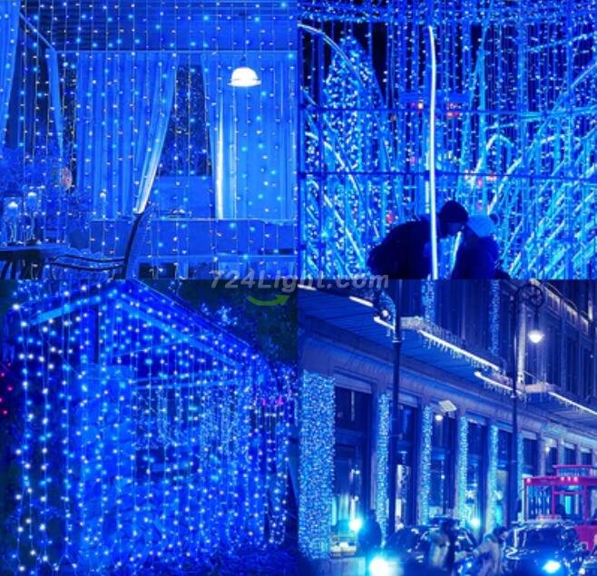 2PCS Pack of Curtain String Lights, 300 LED 9.8ft x 9.8ft 8 Lighting Modes Fairy Lights IP44 Certificated Plug in, Waterproof Lights for Christmas Party Wedding Outdoor Indoor Wall Deco