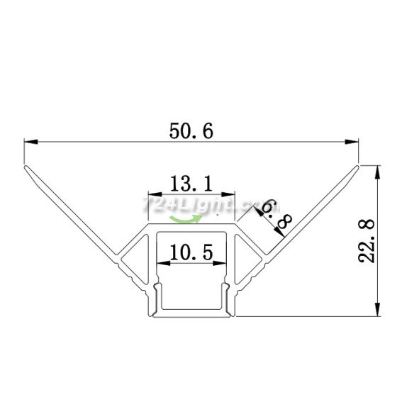 3 Meter 118.1â€ LED Wall Corner Channel 50.6mm x 22.8mm Seamless Led Housing.5