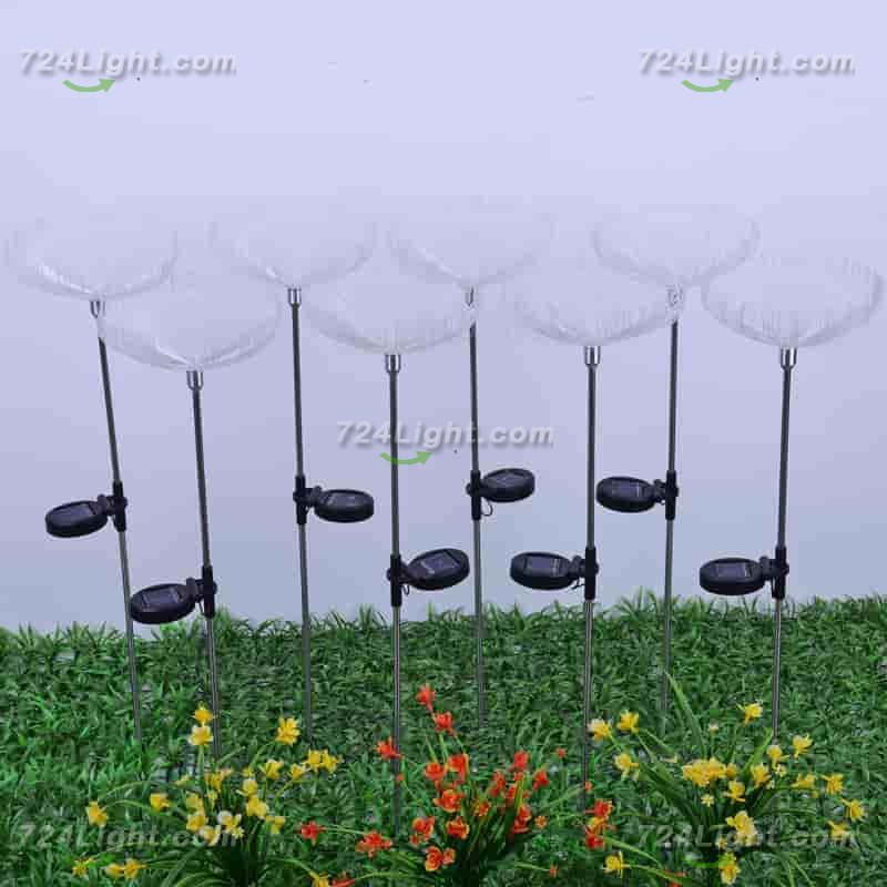 Solar Garden Fiber Jellyfish Lights, 7 Color Changing Outdoor Decorative, IP65 Waterproof Solar Powered-2 Pack