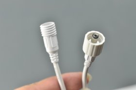 Waterproof White LED Strip DC Connector Female and Male 5.5mm x 2.5mm(2.1mm) For strip light power supply connector