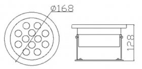 4 Pack 12W LED Under Water Light, Stainless Steel Housing, 168mm in Diameter, Single Color DC24V, IP68 Waterproof Fountain Light
