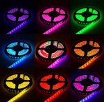 DC 5V SK6812 Individually Addressable LED Strip Light 5050 RGBW 16.4 Feet (500cm) 60LED/Meter LED Pixel Flexible Tape White PCB