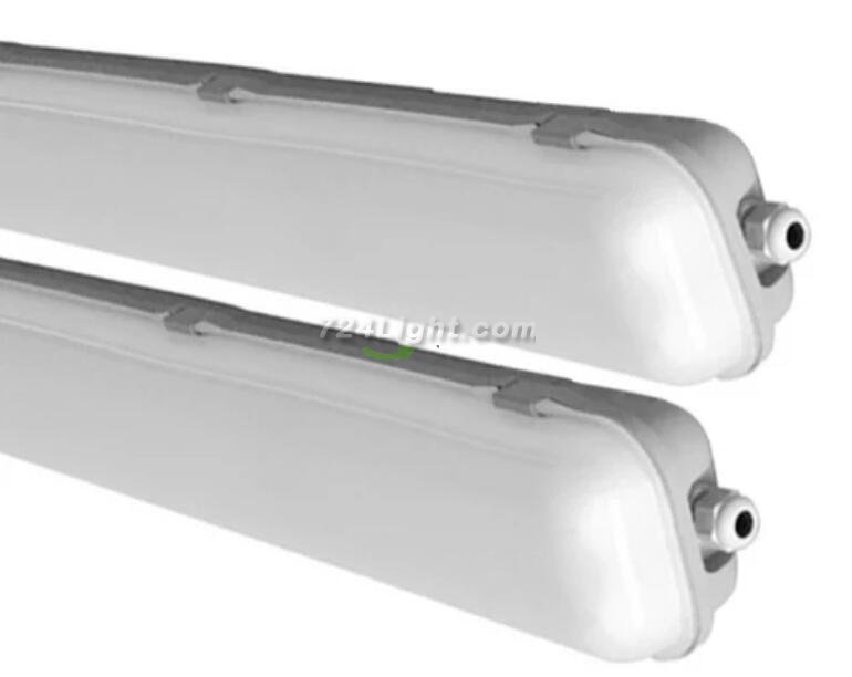 Milky White Cover T8 LED Tube Lights with Striped Clear Tri-proof T8 Tube Fixture for Single Tube
