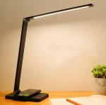 LED Desk Lamp with Wireless Chargers and USB Charging Port for Home Office, Desk Light withTimer for Reading, Study, Crafts