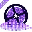 (image for) 24 W 16.4FT/5M UV 2835 3528 300LEDs 395nm-405nm Night FishingLight LED Strip