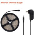 (image for) 24W UV Black Light LED Strip 16.4FT/5M UV 3528 300LEDs 395nm-405nm Waterproof LED Strip Light for Night Fishing,Party w/ 12V 2A Power Supply