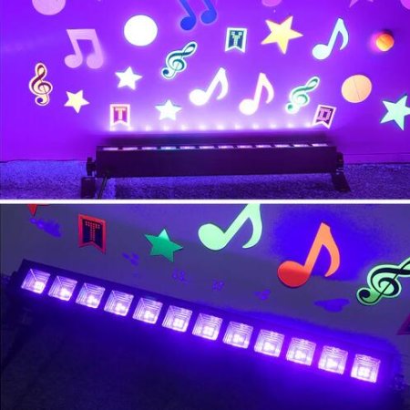 (image for) 36W 385-400nm LED Black Light Bar, Black Lights for Glow Party, Black light with Plug &Switch, Glow Light for Halloween, Fluorescent Body Paint, Stage Lighting