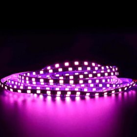(image for) 4MM Wide SMD2835-600 120LEDs per Meter Purple-ish Pink 12V 16.4FT (5Meters) Roll LED Strip Non-waterproof