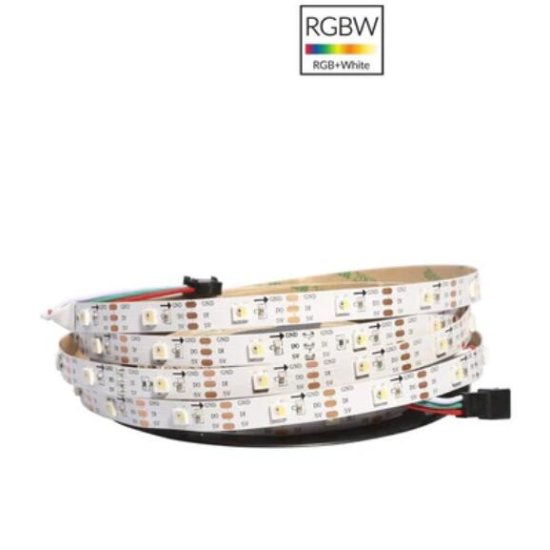 (image for) DC 5V SK6812 Individually Addressable LED Strip Light 5050 RGBW 16.4 Feet (500cm) 30LED/Meter LED Pixel Flexible Tape White PCB