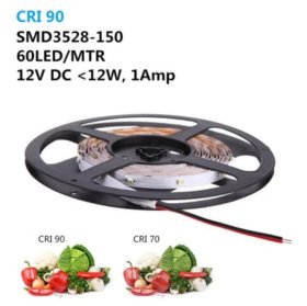 High CRI90 Flexible LED Strips, DC 12V 5Meter Roll Strip, SMD3528-150 30 150LM LEDs Per Meter, 8mm Wide Tape