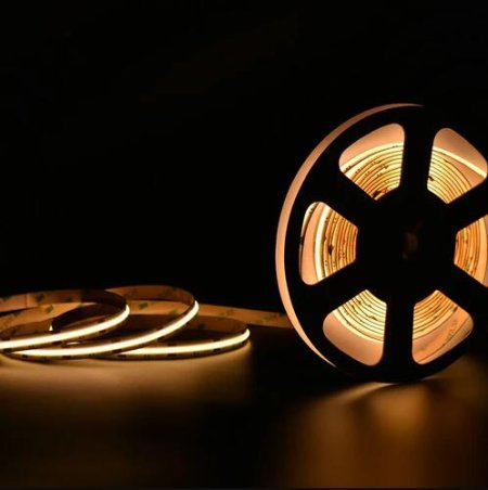 (image for) FCOB LED Strip 16.4FT/5M CRI90 320LEDs/m 8W/m 12V/24V Dimmable LED Light Ribbon Indoor Use