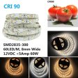 (image for) High CRI 90 LED Strips, Flexible 5M LED Strips, SMD2835-300 60 LEDs 1000LM Per Meter 8mm Wide Tape