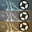(image for) FCOB LED Strip 16.4FT/5M CRI90 480LEDs/m 12W/m 24V Dimmable LED Light Ribbon Indoor Use