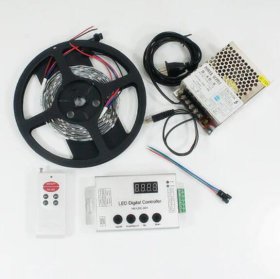 DC 5V SK6812 Individually Addressable LED Strip Light, 16.4FT/5M 5050 RGB Pixel LED Strip Kit with 150LEDs