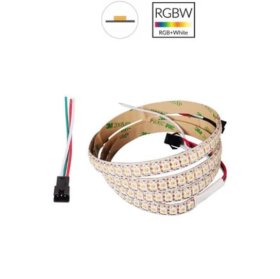 DC 5V SK6812 Individually Addressable LED Strip Light 5050 RGBW 6.6 Feet (200cm) 144LED/Meter LED Pixel Flexible Tape White PCB