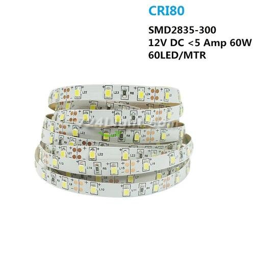 (image for) 2700K/3000K/4000K/5500K 12V Dimmable Flexible LED Strips SMD2835-300 60 LEDs 1000LM/Mtr 8mm Width