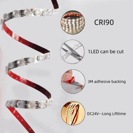 (image for) LED Wall Washer Flexible Strip Light 5Meters (16.4ft) SMD3030-42LEDS 18W 1800LM Per Meter DC24V Multi Color Temperature Available Non-waterproof LED Tape Light