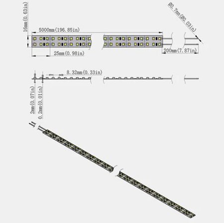 (image for) 12V Red/Blue/Green/Yellow Dimmable LED Strip Light 15mm Double Row SMD3528-1200 1200LM 240 LEDs/Mtr