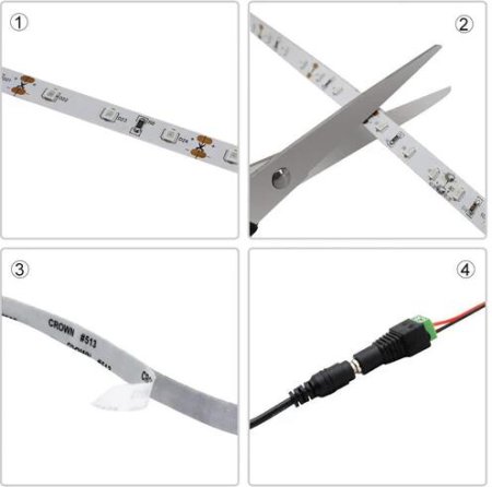 (image for) DC12V SMD3528-300-IR InfraRed 850nm, 940nm IR LED Strip Lighting, 60LEDs 4.8W Per Meter LED Tape