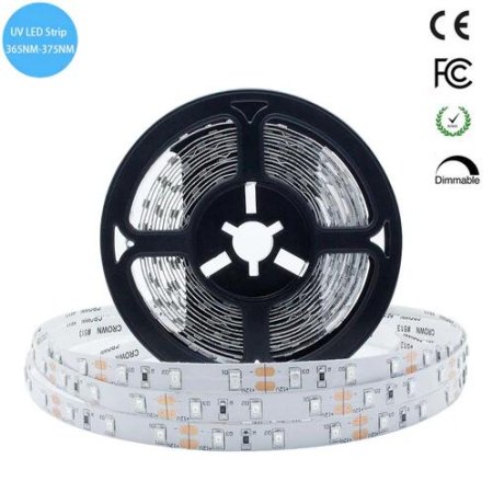 (image for) 365nm 370nm SMD3528-300 12V 2A 24W UV LED Strip Light Tape for Curing, Currency Validation