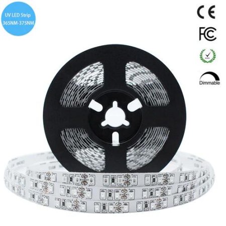 (image for) 365nm 370nm SMD3528-600 12V 4A 48W UV LED Strip Light Ideal for Curing Currency Validation
