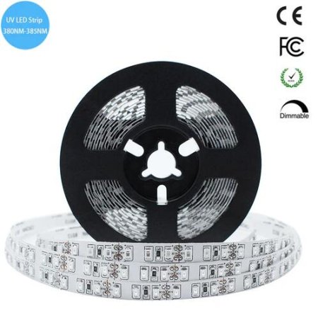 (image for) 380nm 385nm SMD3528-600 12V 4A 48W UV LED Strip Light for UV Curing, Currency Validation