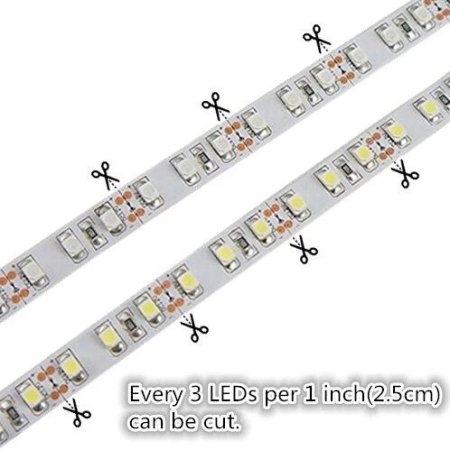(image for) DC 12V Red/Blue/Green/Yellow Dimmable SMD3528-600 Flexible LED Strips 120 LEDs Per Meter 8mm Width 600lm Per Meter