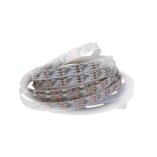 (image for) DC 5V 5Meter (16.4Ft) Side Emitting RGB SMD4020 SK6812 Individually Addressable LED Strip Light 60LED/Meter LED Pixel Flexible Tape White PCB