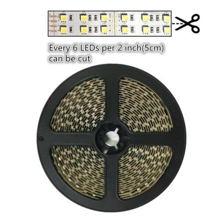 (image for) DC 12V Red/Blue/Green/Yellow Dimmable SMD5050-600 Double Row Flexible LED Strips 120 LEDs Per Meter 15mm Width 1800lm Per Meter