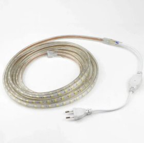 (image for) AC 110V 220V SMD5050 High Voltage Flat Strip Light 60 LEDs Per Meter 12mm Width with Wall Outlet Power Plug