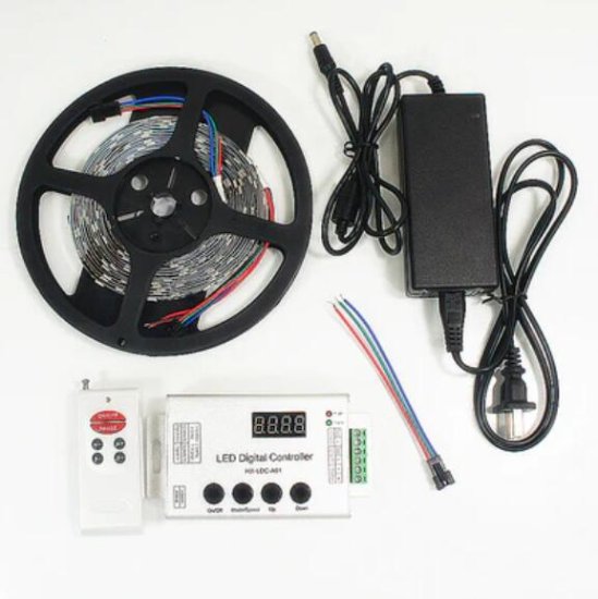(image for) TM1914 Addressable Dream Color LED Light Strip, 12VDC 16.4Ft/5M 5050 RGB Pixel LED Strip Kit with 60LEDs /Mtr