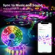 (image for) 75ft LED Lights for Bedroom, RGB LED Strip Lights for Living Room, Party Decor with Dimmable Lighting, Bright Adjustable Colors, and 8 Lighting Modes, Adhesive Backing