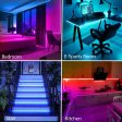 (image for) 75ft LED Lights for Bedroom, RGB LED Strip Lights for Living Room, Party Decor with Dimmable Lighting, Bright Adjustable Colors, and 8 Lighting Modes, Adhesive Backing