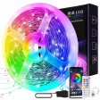 (image for) 100ft LED Strip Lights (2 Rolls of 50ft) RGB Music Sync Color Changing, Led Lights with Smart App Control Remote Led Lights For Bedroom Lighting Flexible Home Decoration