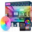 (image for) Led Strip Lights 20ft Led Light Strips Music Sync Color Changing RGB Led Strip Built-in Mic,Bluetooth App Control LED Rope Lights with Remote,5050 RGB Led Lights for Bedroom,Home,TV,Party,Christmas