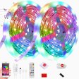 (image for) LED Strip Lights 32.8ft Color Changing 5050 RGB Led Lights for Bedroom,Built-in Mic,Led Lights With App Control and IR Remote For Home Decoration