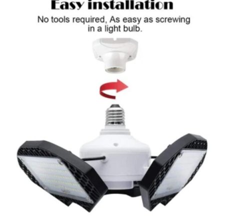 (image for) LED Garage Lights 55W Deformable LED Shop Light 7200LM Daylight White 400W Equivalent Work Light
