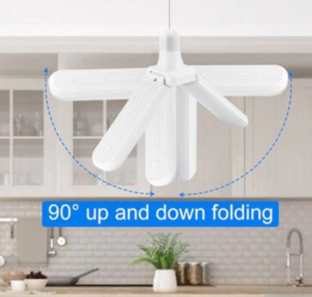 (image for) 30W Deformable LED Garage Ceiling Lights 3000LM 6500K White 300W Equivalent CRI80+ E26/E27 Base