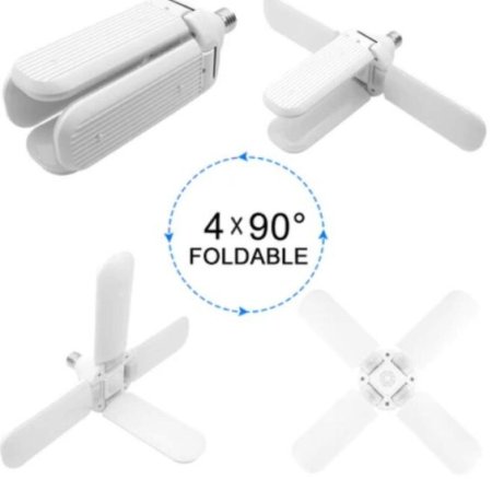 (image for) 60W Deformable LED Garage Ceiling Lights 6000LM 6500K White 400W Equivalent CRI80+ E26/E27 Base