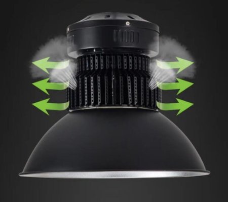 (image for) 200W High Power Fin Heat Sink LED IP44 LED High Bay Light with Aluminum Reflector