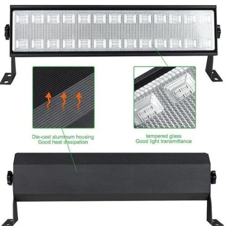 (image for) 100W 385-400nm LED UV Black Light Bar, Black Lights for Glow Party, Black light with Plug &Switch, Glow Light for Halloween, Fluorescent Body Paint, Stage Lighting