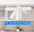 (image for) 30W Deformable LED Garage Ceiling Lights 3000LM 6500K White 300W Equivalent CRI80+ E26/E27 Base