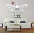 (image for) 60W Deformable LED Garage Ceiling Lights 6000LM 6500K White 400W Equivalent CRI80+ E26/E27 Base