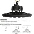 (image for) 100W UFO LED High Bay Light Fixture 9000LM CRI>80 IP65 Waterproof 100-277VAC Non-Dimmable for Warehouse & Supermarket