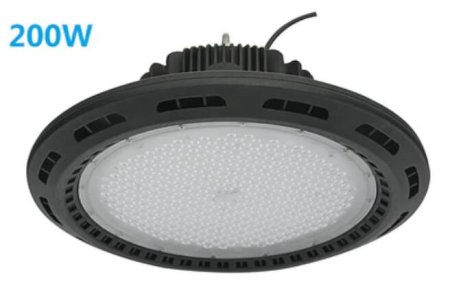 (image for) 200W UFO LED High Bay Light Fixture 17000LM CRI>80 IP65 Waterproof 100-277VAC Non-Dimmable for Warehouse & Supermarket