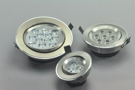 (image for) 12W CL-HQ-04-12W LED Spotlight Cut-out 114mm Diameter 5.4" Gray Recessed LED Dimmable/Non-Dimmable LED Ceiling light