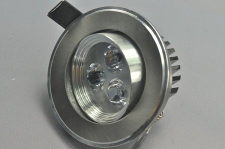 (image for) 3W CL-HQ-04-3W LED Down Light Cut-out 70.5mm Diameter 3.4" Gray Recessed Dimmable/Non-Dimmable LED Down Light