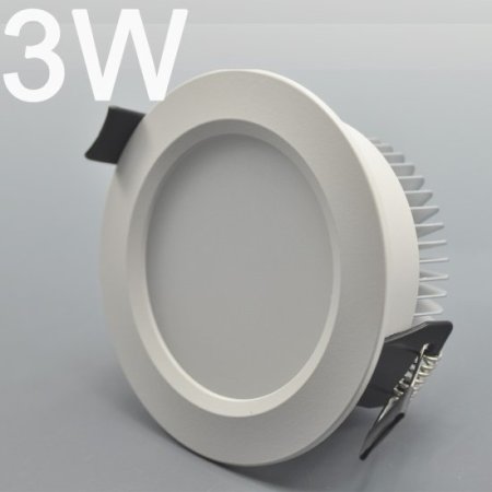(image for) 3W DL-HQ-101-3W LED Down Light Cut-out 75mm Diameter 3.5" White Recessed Dimmable/Non-Dimmable LED Down Light