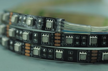 (image for) Black PCB Black RGB 5050 LED Flexible 12V Strip 10mm width 5 Meter(16.4ft) 300LEDs